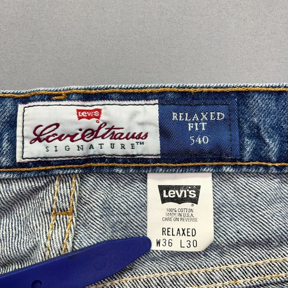 Levi Strauss 540 Brown Tab Vintage 90s Relaxed Fit Jeans Talon Zip Sz‎ 36 (35